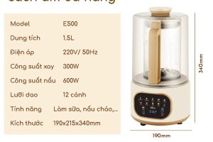 Máy Làm Sữa Hạt SEKA E500 Chống Ồn Dung Tích 1.5L