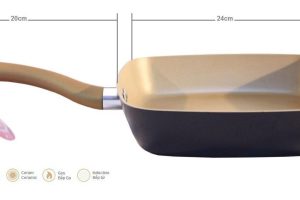 Chảo vuông chống dính vàng kim Aulux DVI-24 đáy từ