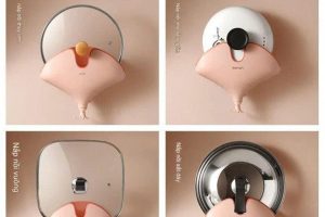 Giá treo nắp nồi không cần khoan nhà bếp